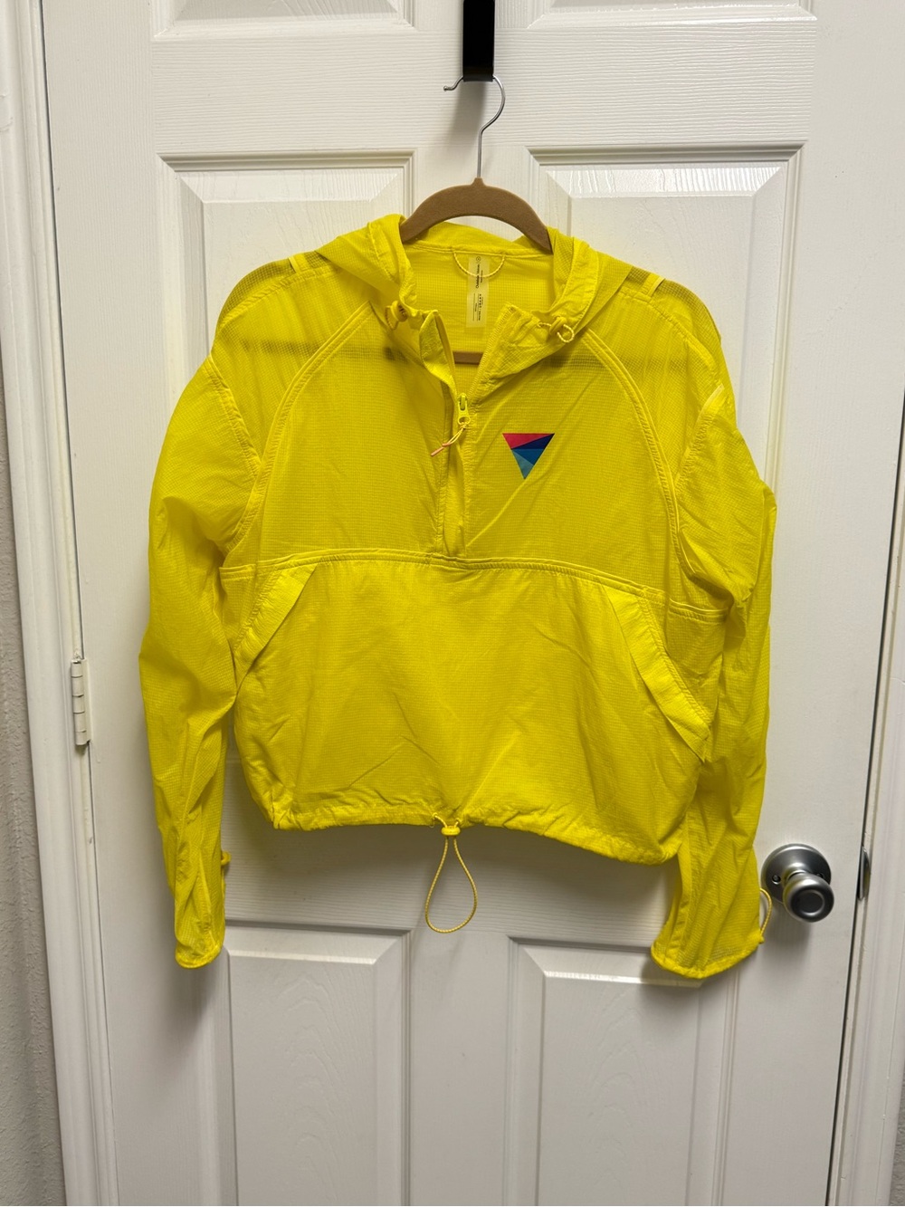 Outdoor Voices Bright Yellow Hooded Windbreaker Jacket